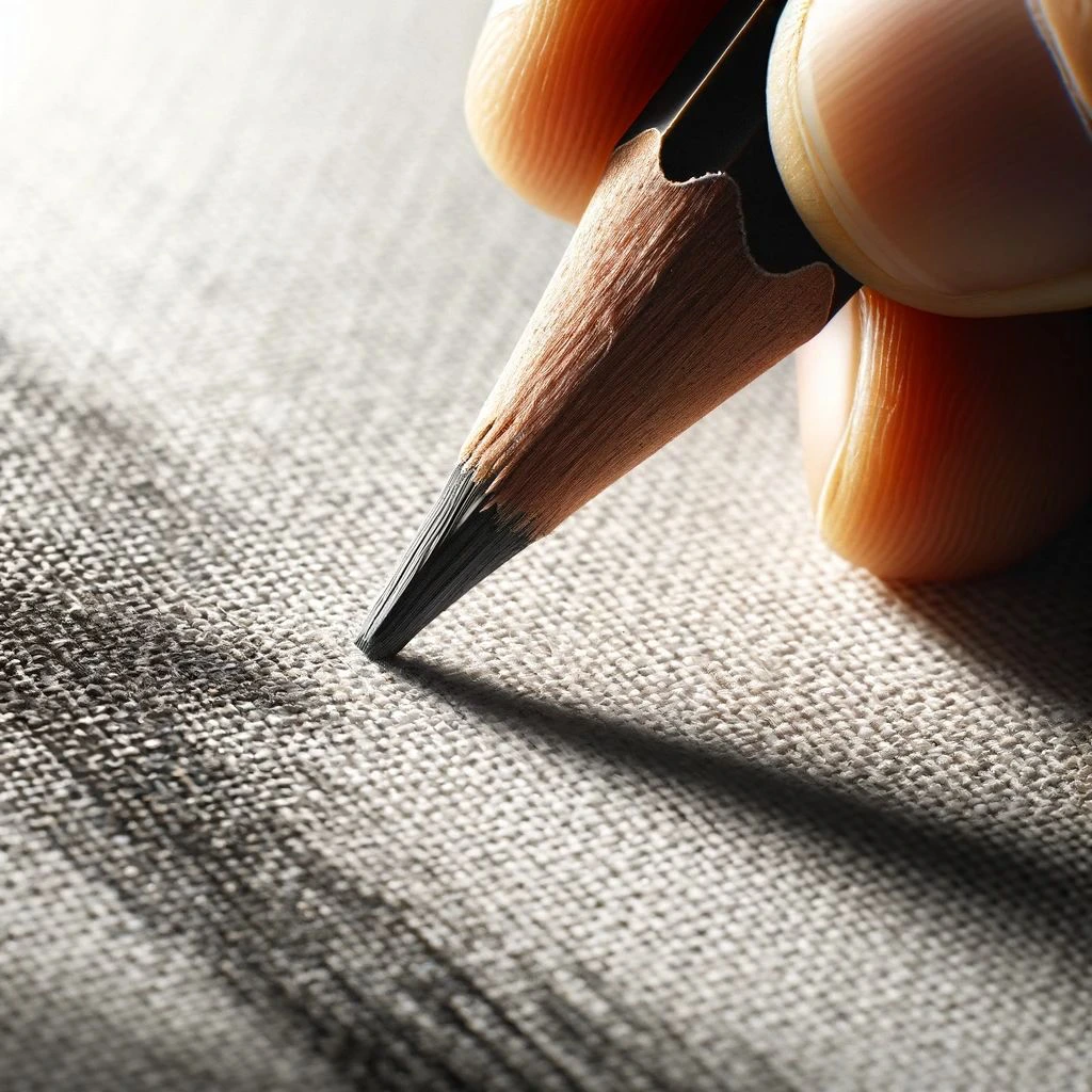 Lápis desenhando sobre o tecido na abertura de Quem Somos